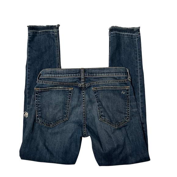 Rag & Bone Dre Distressed Low-Rise Slim Jeans in Canyon Wash, Sz 26 - Picture 6 of 15